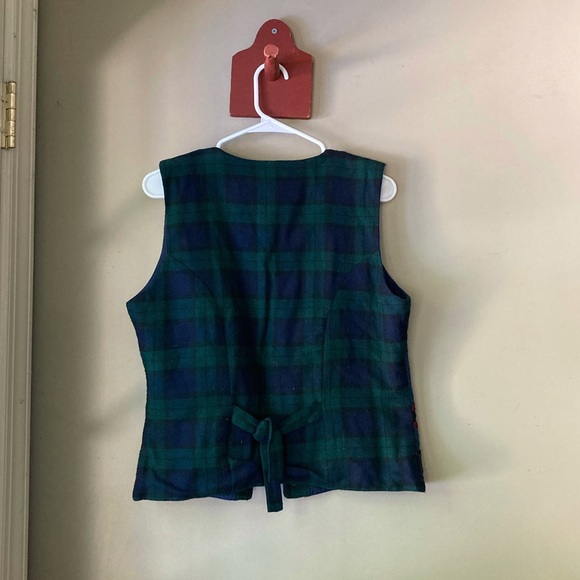 Vintage Eagle's Eye Blue & Green Patchwork Sweater Vest M - Picture 4 of 6